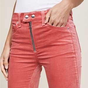 rag & bone- Washed Red Velvet Jeans
